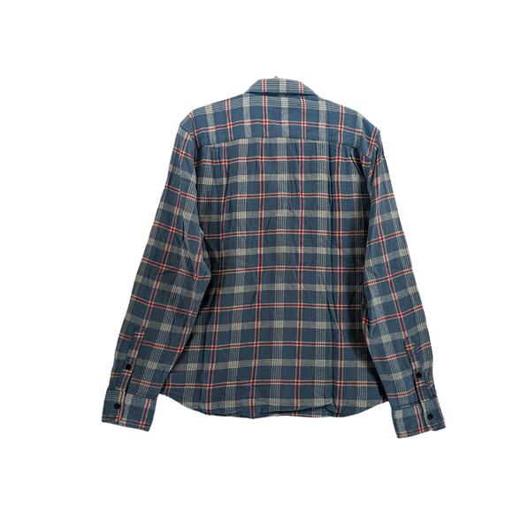 Lucky Brand Flannel Shirt S Blue Plaid 7MS4002 Humboldt Woven Western Classic - Picture 4 of 10